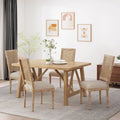 Chaise de salle à manger Regina en bois et cannage (lot de 4)