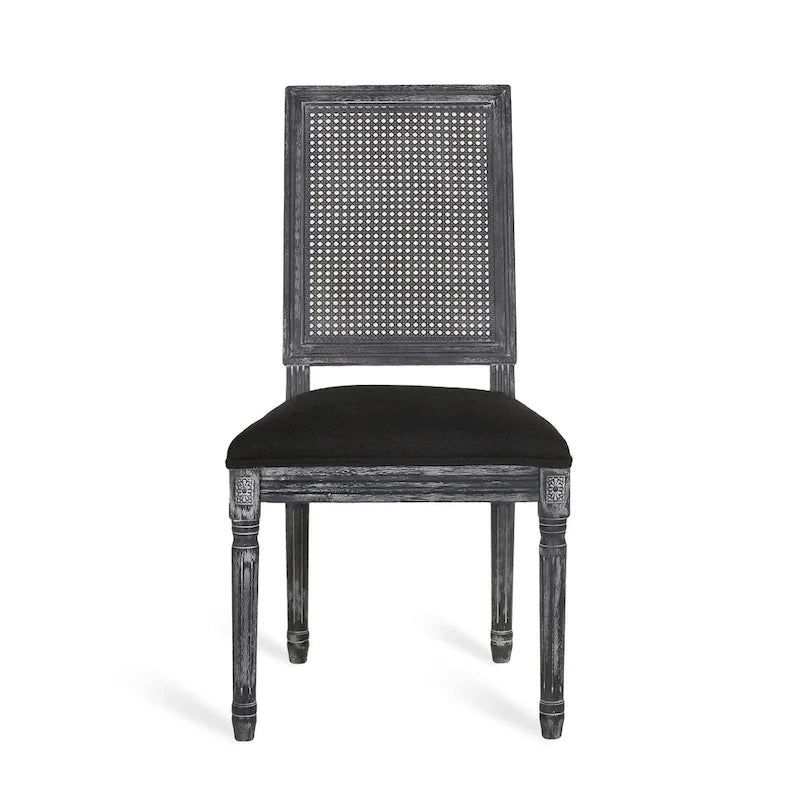 Chaise de salle à manger Regina en bois et cannage (lot de 4)