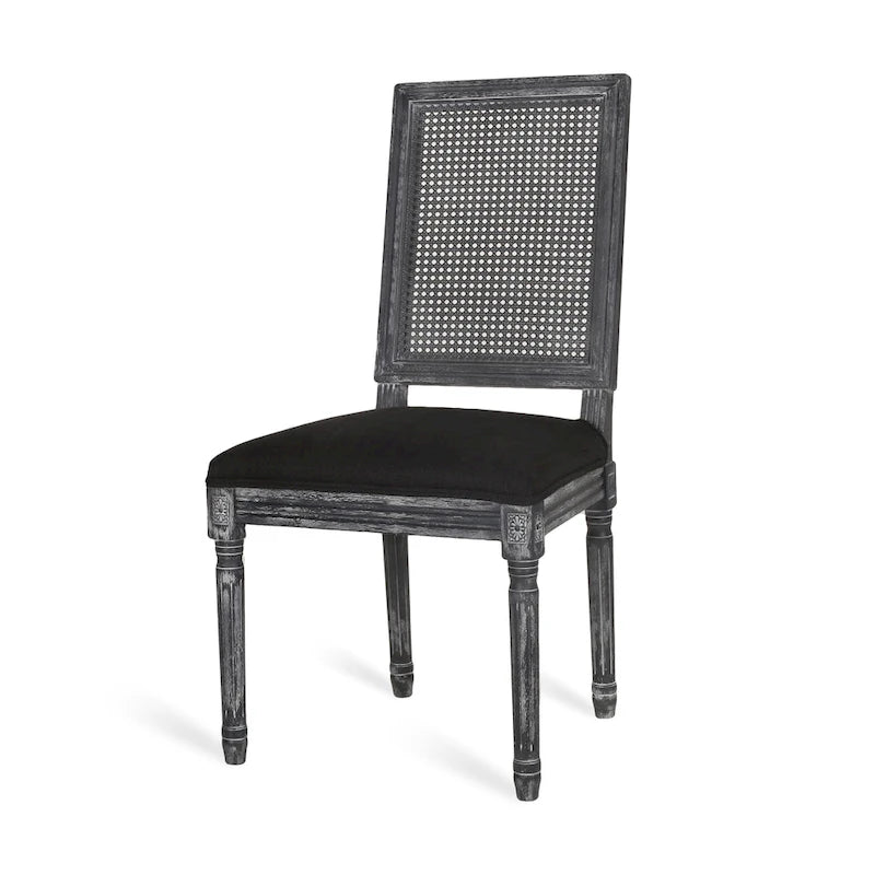 Chaise de salle à manger Regina en bois et cannage (lot de 4)