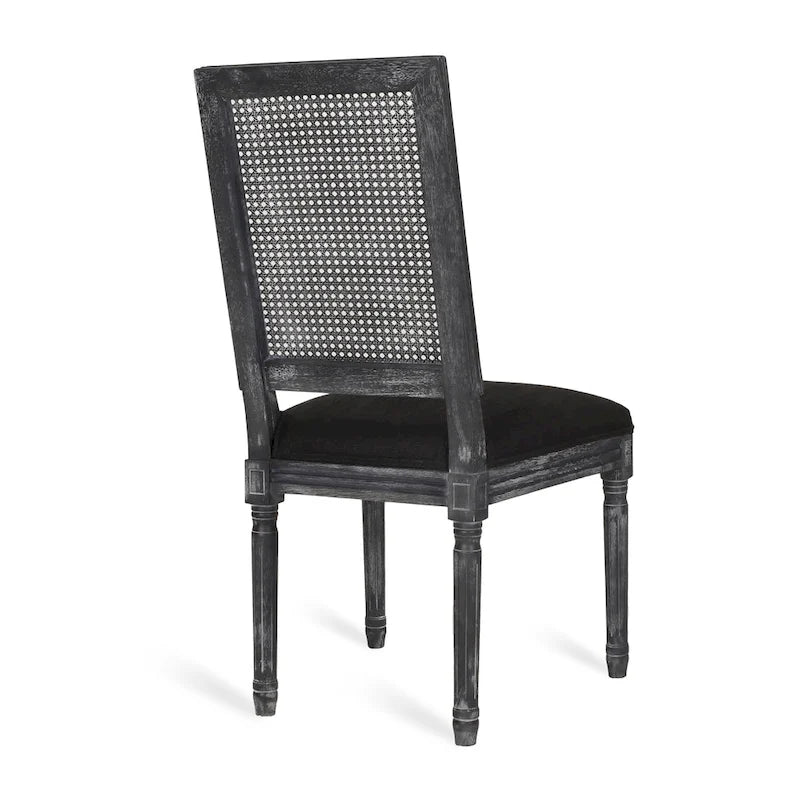 Chaise de salle à manger Regina en bois et cannage (lot de 4)