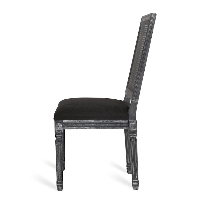 Chaise de salle à manger Regina en bois et cannage (lot de 4)