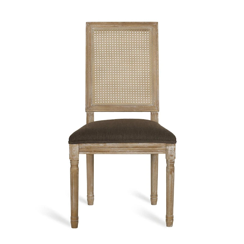 Chaise de salle à manger Regina en bois et cannage (lot de 4)