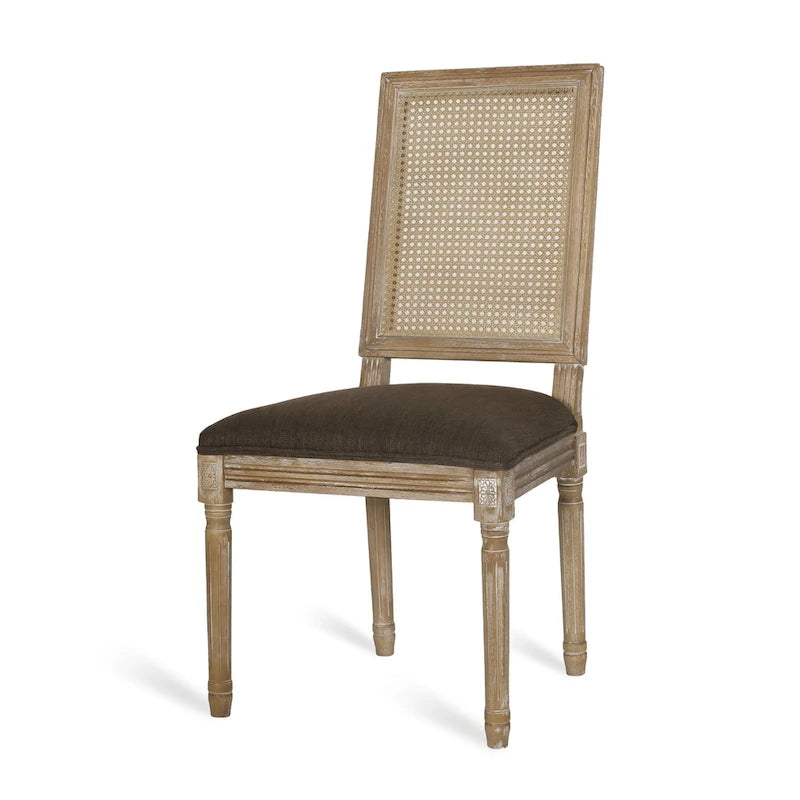Chaise de salle à manger Regina en bois et cannage (lot de 4)