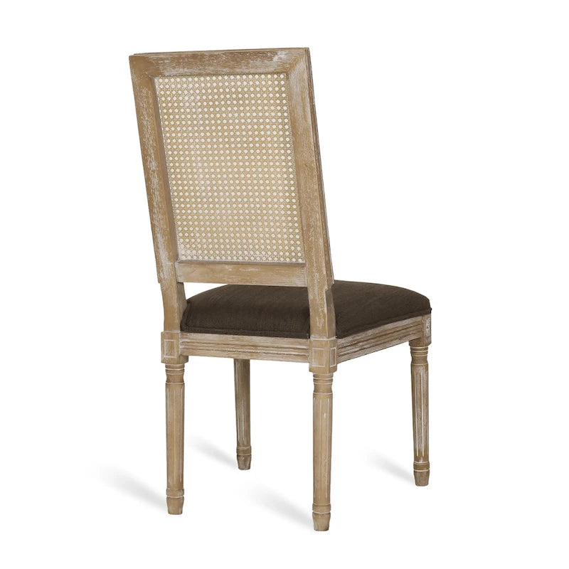Chaise de salle à manger Regina en bois et cannage (lot de 4)