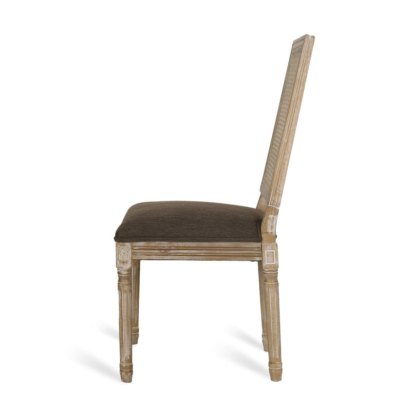 Chaise de salle à manger Regina en bois et cannage (lot de 4)