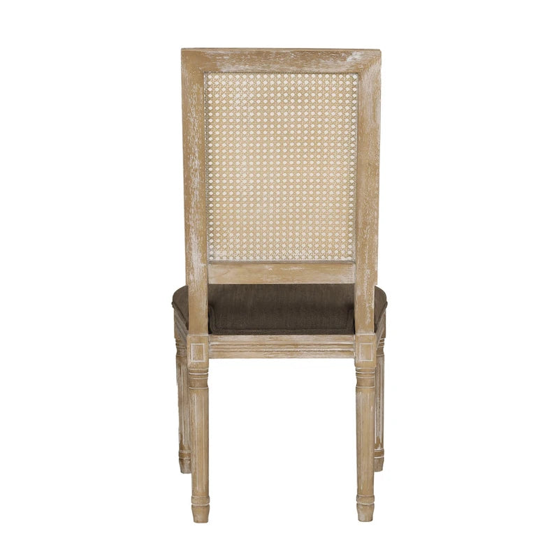 Chaise de salle à manger Regina en bois et cannage (lot de 4)