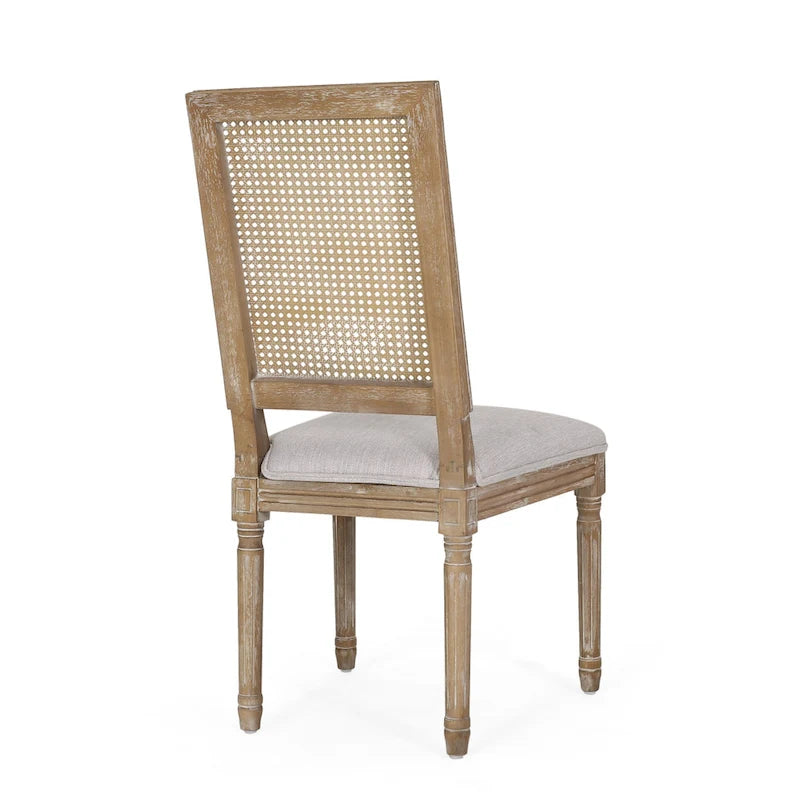 Chaise de salle à manger Regina en bois et cannage (lot de 4)