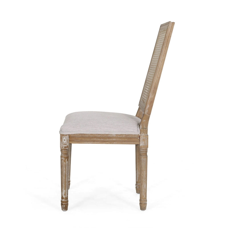 Chaise de salle à manger Regina en bois et cannage (lot de 4)