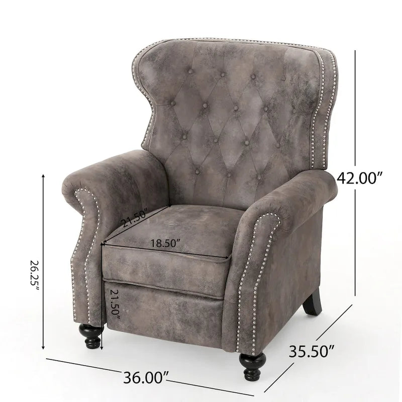 Fauteuil inclinable club en microfibre touffetée Walder par Christopher Knight Home