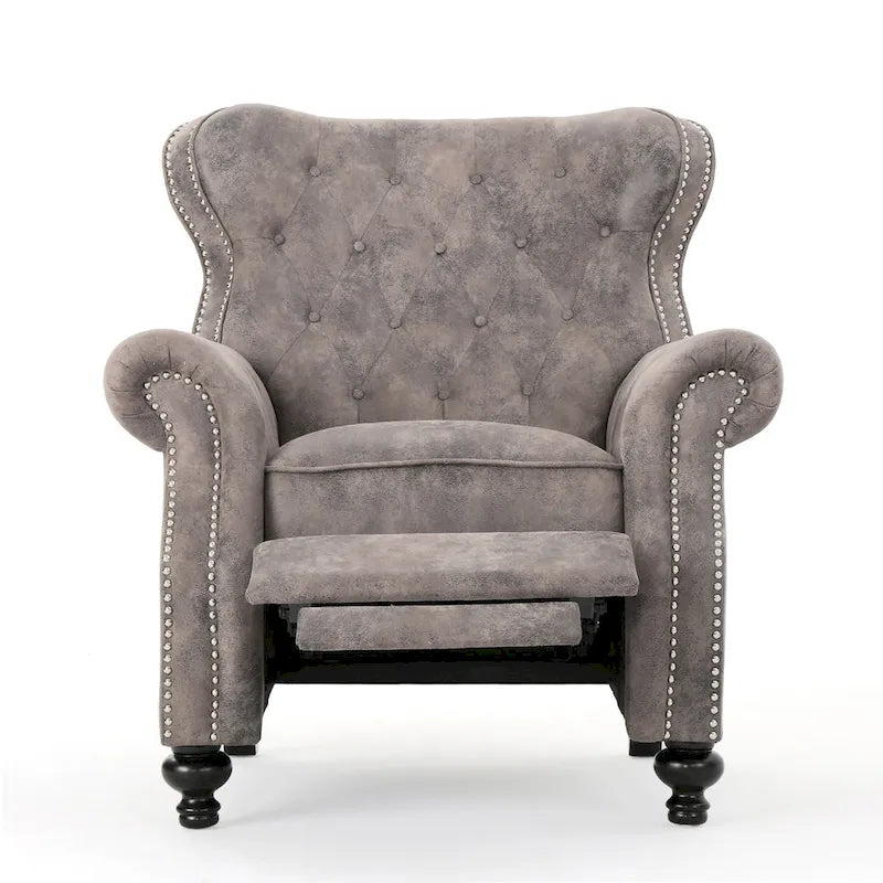 Fauteuil inclinable club en microfibre touffetée Walder par Christopher Knight Home