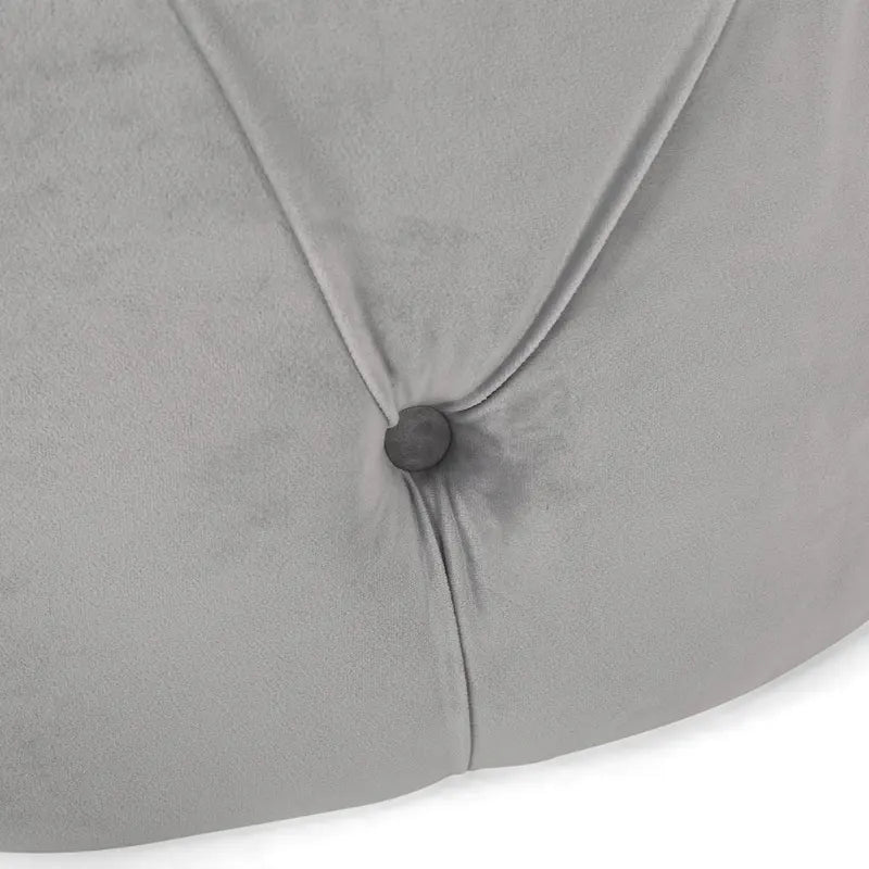 Pouf rond capitonné en velours Orla Modern Glam par Christopher Knight Home