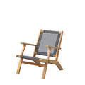 Balkene Home Vega Natural Stain Outdoor Chair Acacia Wood Construction Woven Web Seat Mid Century Design Comfortable Armchair - Gray Cording