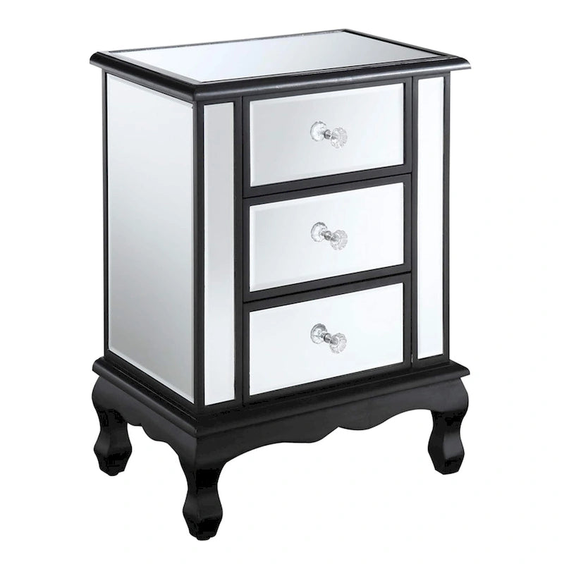 Table d'appoint à 3 tiroirs miroir Gold Coast Vineyard de Convenience Concepts