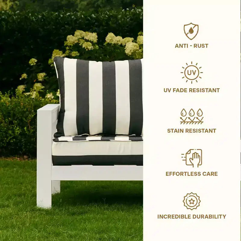 Chaise d'extérieur Edisto Honeycomb – Aluminium couleur chêne : Mobilier de jardin modulable et résistant aux intempéries