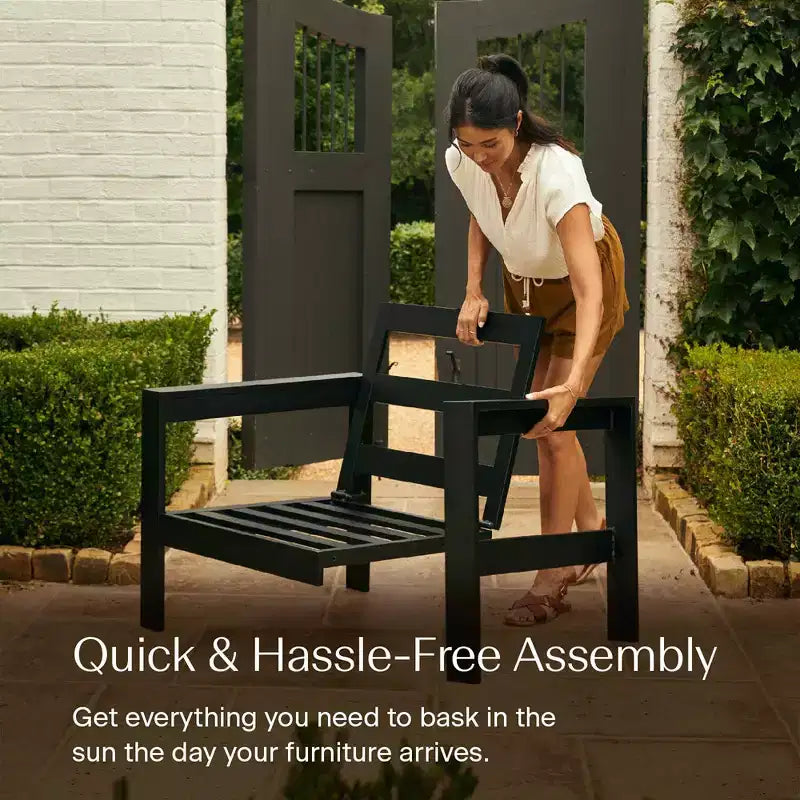 Chaise d'extérieur Edisto Honeycomb – Aluminium couleur chêne : Mobilier de jardin modulable et résistant aux intempéries