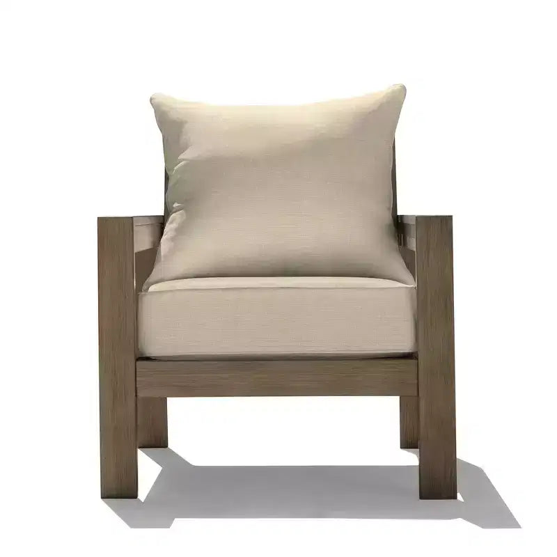 Honeycomb Outdoor Edisto Seat - Oak Aluminum Chair: Weather Resistant Modular Patio Lounge Furniture