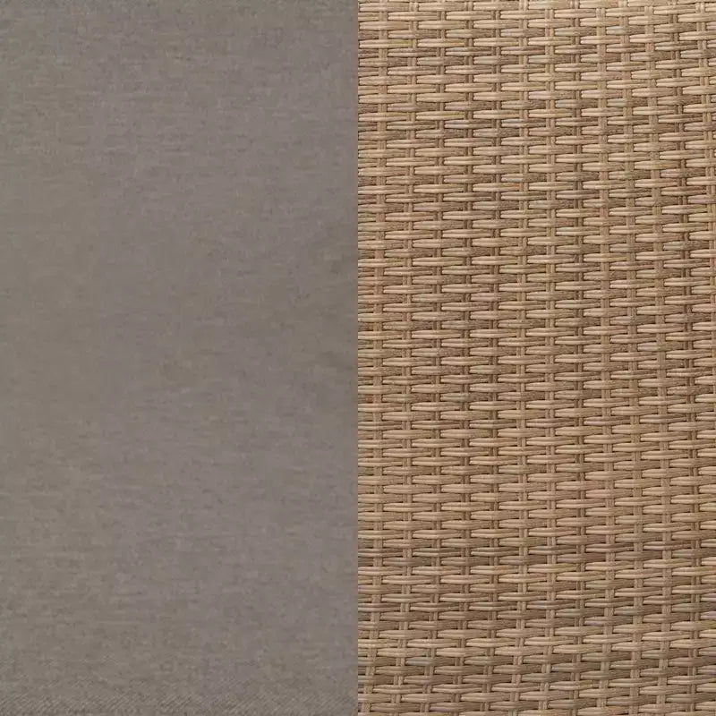 Ensemble de canapés modulaires en rotin tressé Merrick Lane pour intérieur/extérieur avec causeuse, poufs et table en verre trempé