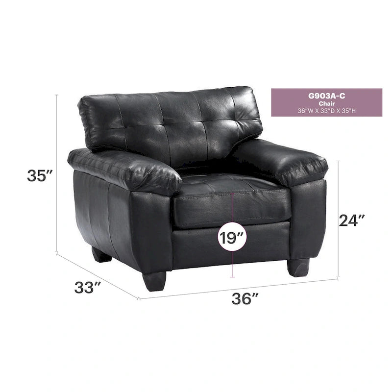 Fauteuil d'appoint rembourré Gallant - 36L x 33P x 35H