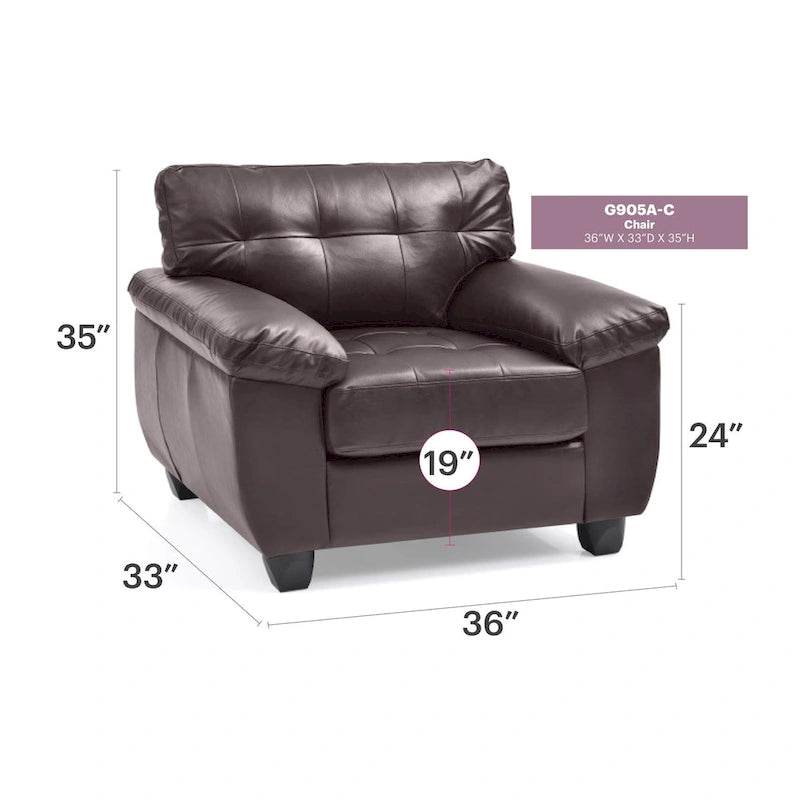 Fauteuil d'appoint rembourré Gallant - 36L x 33P x 35H
