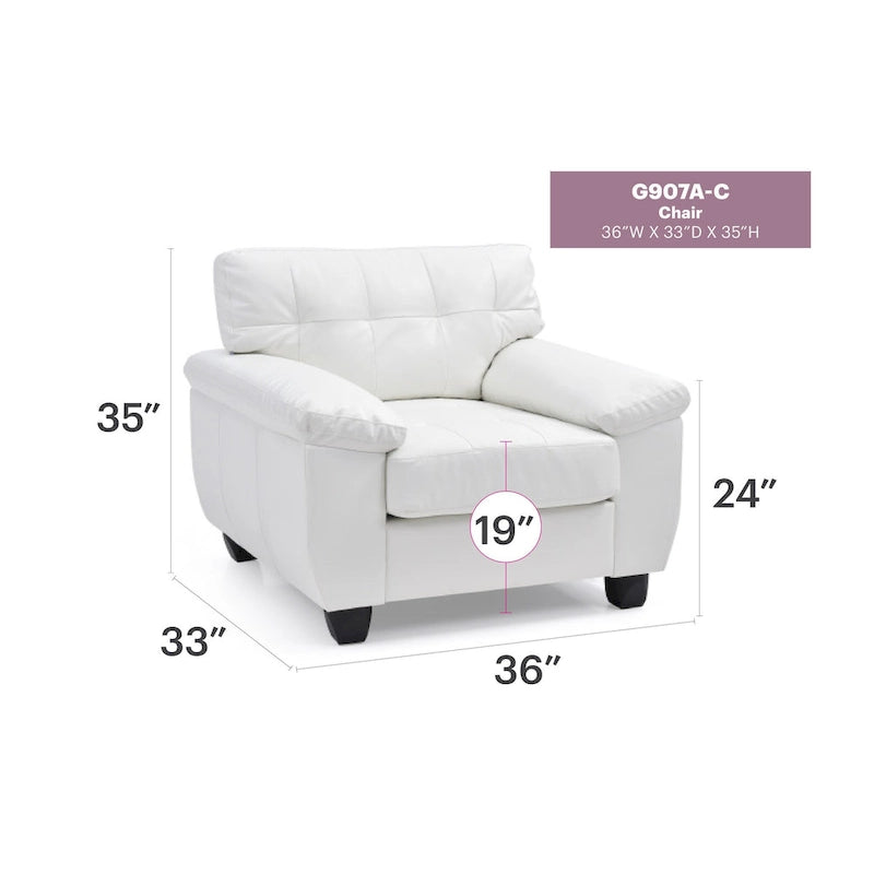 Fauteuil d'appoint rembourré Gallant - 36L x 33P x 35H