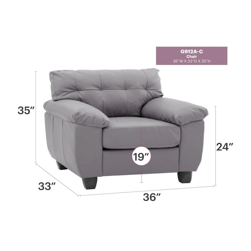 Fauteuil d'appoint rembourré Gallant - 36L x 33P x 35H