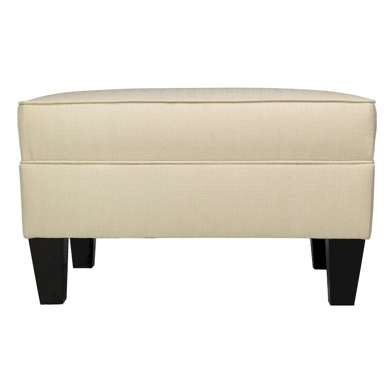 Ottoman carré MJL Furniture Parker en tissu avec passepoil