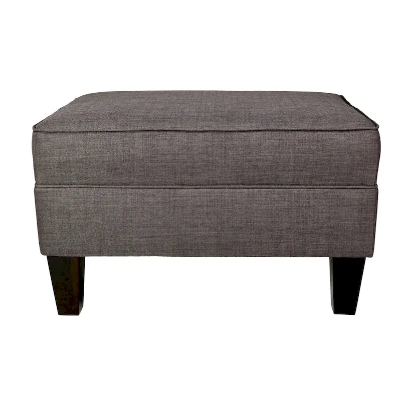 Ottoman carré MJL Furniture Parker en tissu avec passepoil