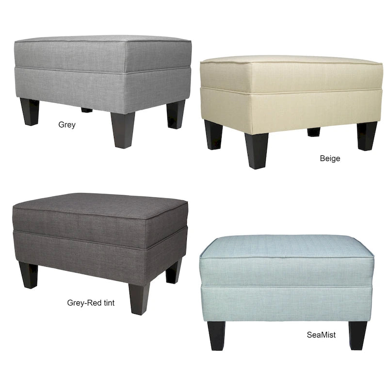 Ottoman carré MJL Furniture Parker en tissu avec passepoil