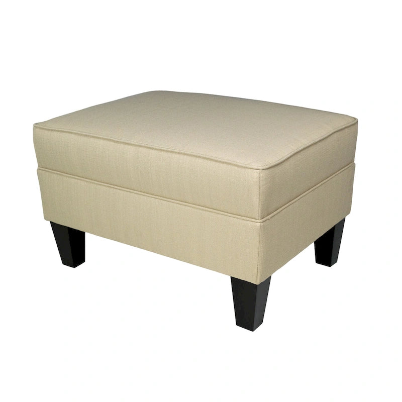 Ottoman carré MJL Furniture Parker en tissu avec passepoil