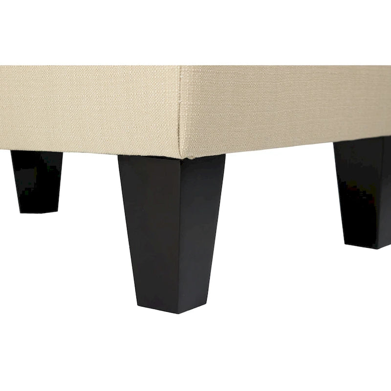 Ottoman carré MJL Furniture Parker en tissu avec passepoil