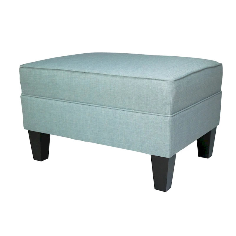 Ottoman carré MJL Furniture Parker en tissu avec passepoil