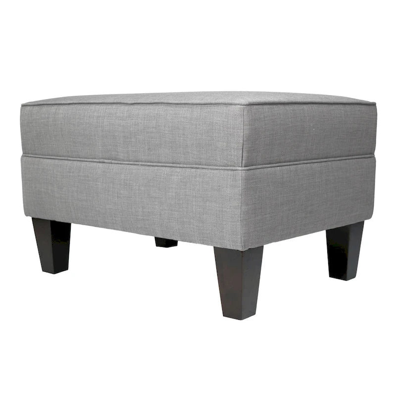 Ottoman carré MJL Furniture Parker en tissu avec passepoil