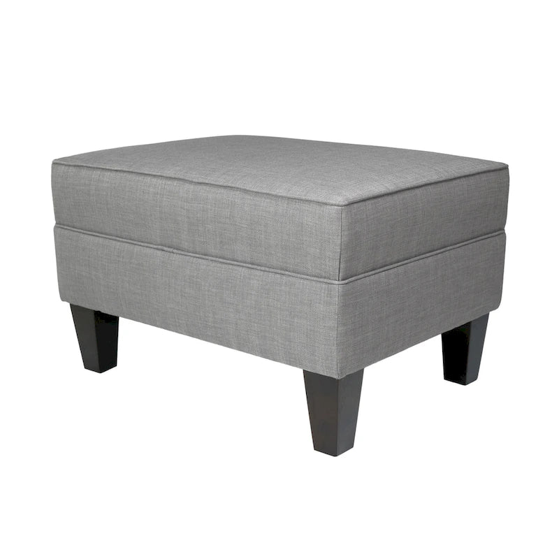 Ottoman carré MJL Furniture Parker en tissu avec passepoil