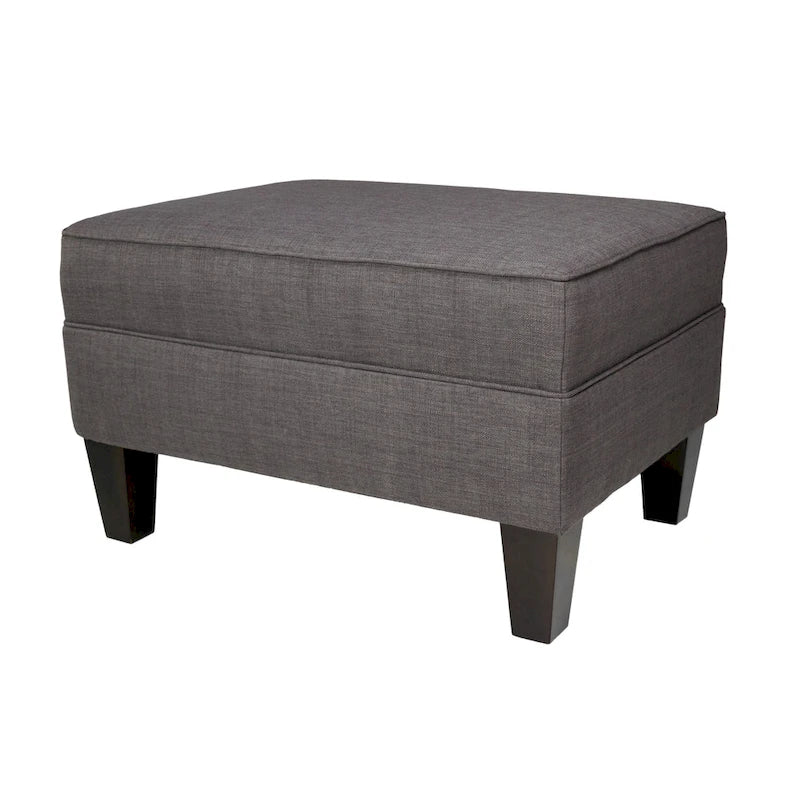 Ottoman carré MJL Furniture Parker en tissu avec passepoil
