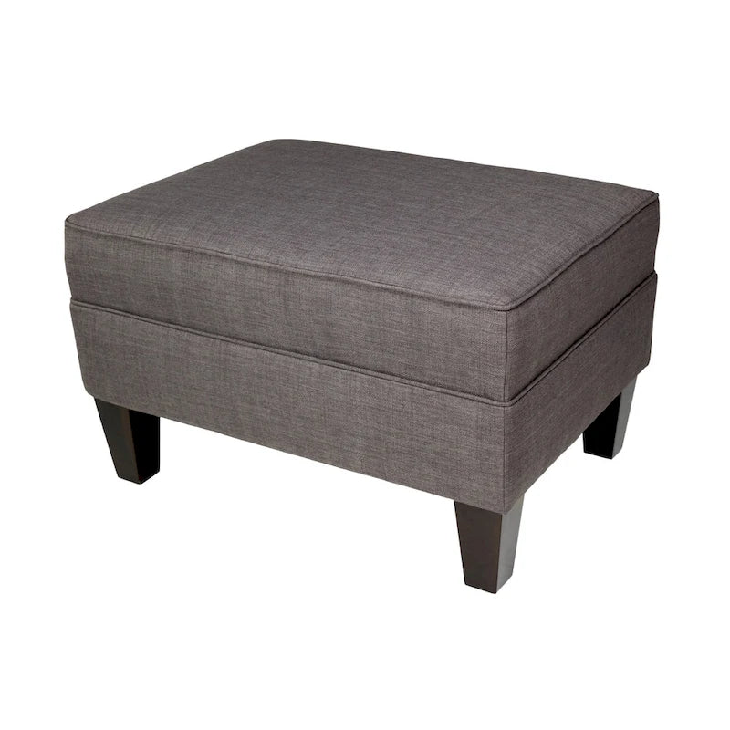 Ottoman carré MJL Furniture Parker en tissu avec passepoil