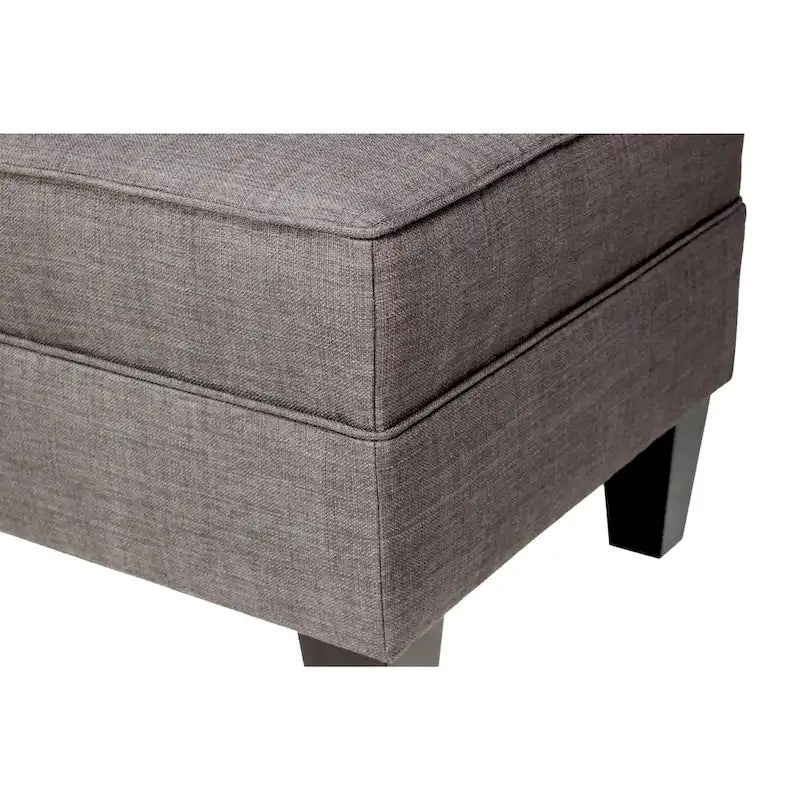 Ottoman carré MJL Furniture Parker en tissu avec passepoil