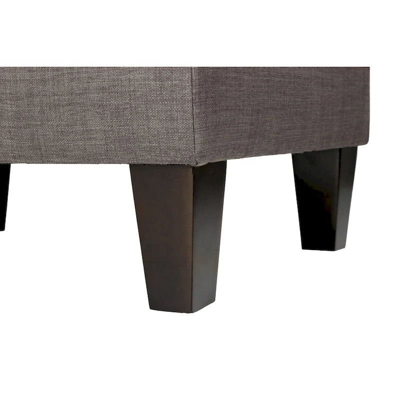 Ottoman carré MJL Furniture Parker en tissu avec passepoil