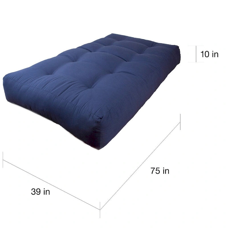 Matelas de futon en sergé Blazing Needles Renewal Twin, 10 pouces