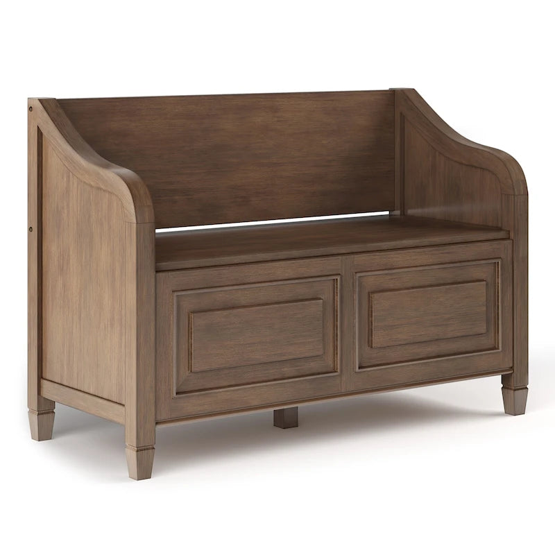 WYNDENHALL Hampshire Banc de rangement traditionnel en bois massif de 42 pouces de large pour entrée - 42 L x 18 P x 29,5 H
