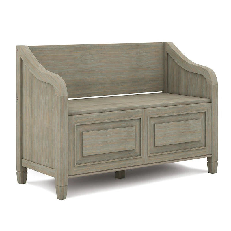 WYNDENHALL Hampshire Banc de rangement traditionnel en bois massif de 42 pouces de large pour entrée - 42 L x 18 P x 29,5 H
