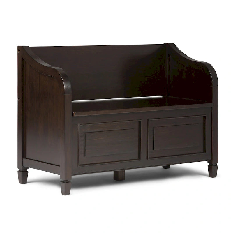 WYNDENHALL Hampshire Banc de rangement traditionnel en bois massif de 42 pouces de large pour entrée - 42 L x 18 P x 29,5 H