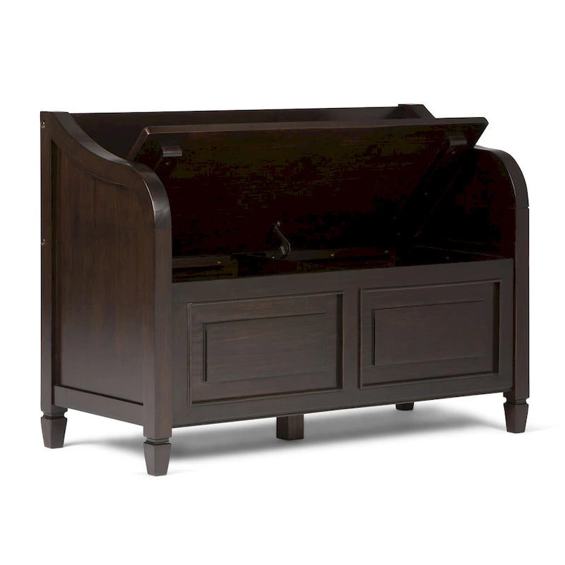 WYNDENHALL Hampshire Banc de rangement traditionnel en bois massif de 42 pouces de large pour entrée - 42 L x 18 P x 29,5 H