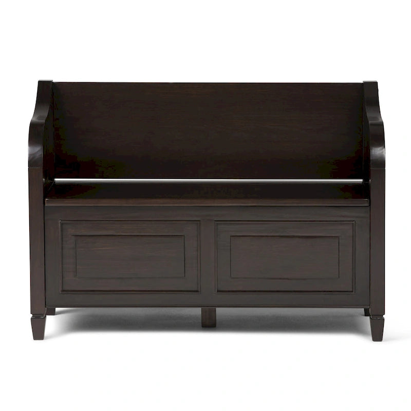 WYNDENHALL Hampshire Banc de rangement traditionnel en bois massif de 42 pouces de large pour entrée - 42 L x 18 P x 29,5 H