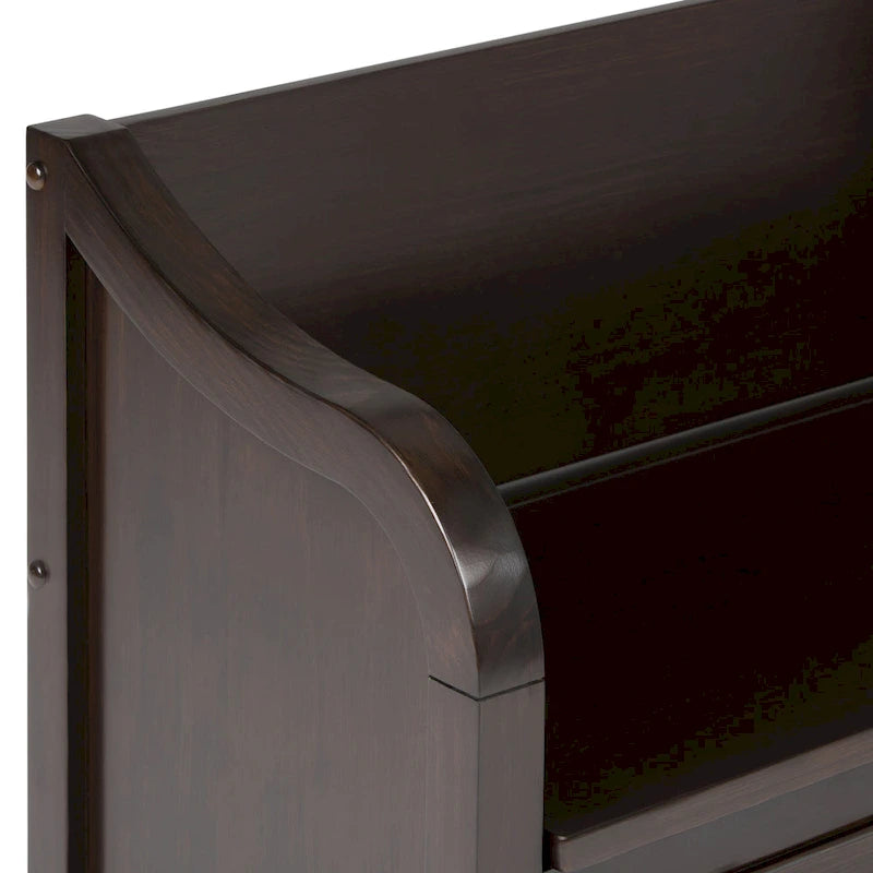 WYNDENHALL Hampshire Banc de rangement traditionnel en bois massif de 42 pouces de large pour entrée - 42 L x 18 P x 29,5 H