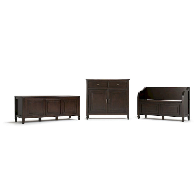 WYNDENHALL Hampshire Banc de rangement traditionnel en bois massif de 42 pouces de large pour entrée - 42 L x 18 P x 29,5 H