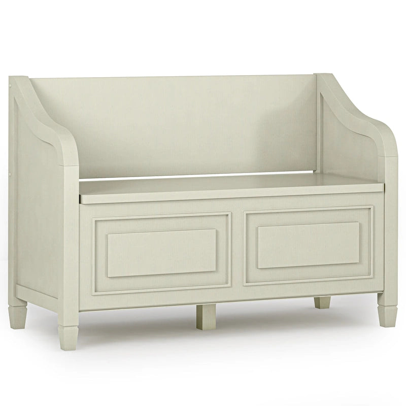 WYNDENHALL Hampshire Banc de rangement traditionnel en bois massif de 42 pouces de large pour entrée - 42 L x 18 P x 29,5 H