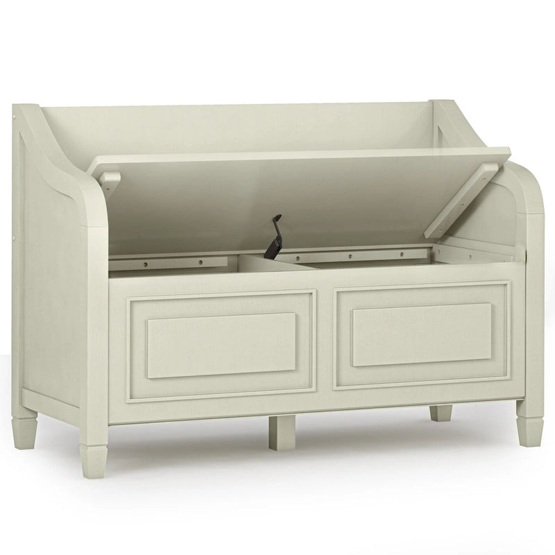 WYNDENHALL Hampshire Banc de rangement traditionnel en bois massif de 42 pouces de large pour entrée - 42 L x 18 P x 29,5 H