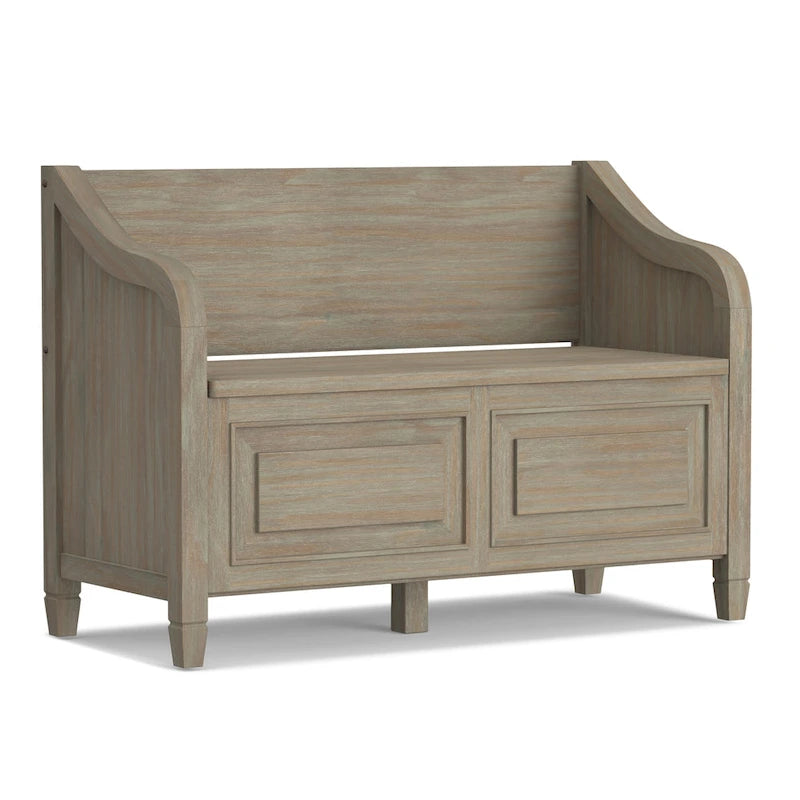 WYNDENHALL Hampshire Banc de rangement traditionnel en bois massif de 42 pouces de large pour entrée - 42 L x 18 P x 29,5 H