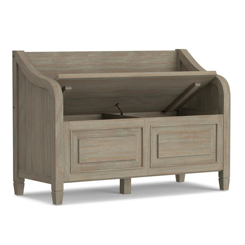 WYNDENHALL Hampshire Banc de rangement traditionnel en bois massif de 42 pouces de large pour entrée - 42 L x 18 P x 29,5 H