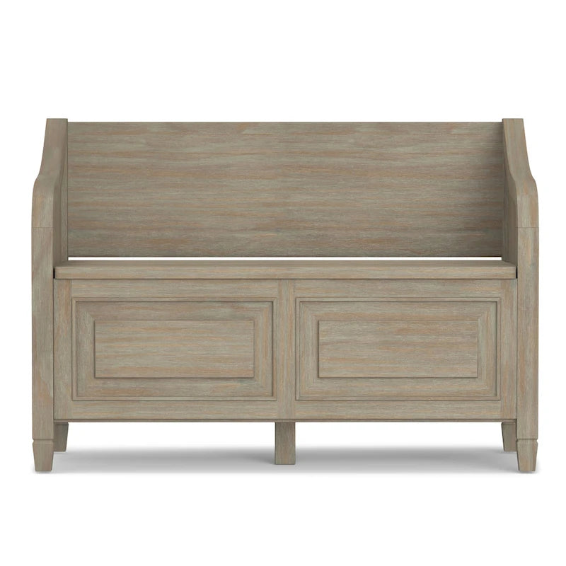 WYNDENHALL Hampshire Banc de rangement traditionnel en bois massif de 42 pouces de large pour entrée - 42 L x 18 P x 29,5 H